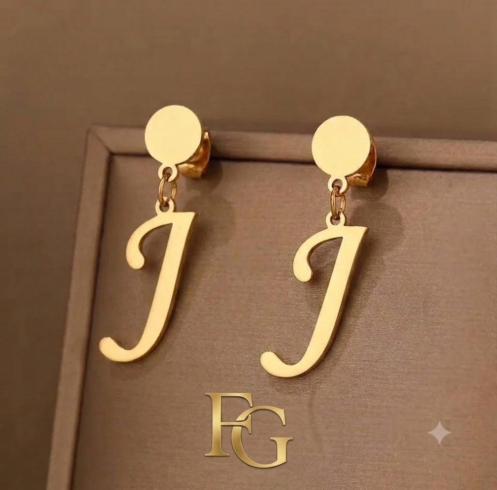 "Custom letter earrings – a luxury design by FG Jewellery"