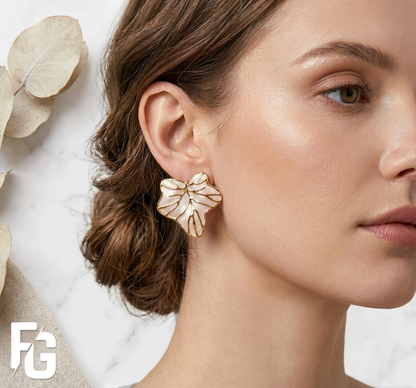 "Autumn Leaves" Earrings – A luxurious pearl-finished design