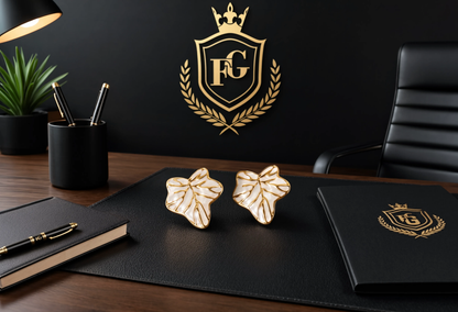 "Autumn Leaves" Earrings – A luxurious pearl-finished design