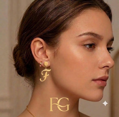 "Custom letter earrings – a luxury design by FG Jewellery"