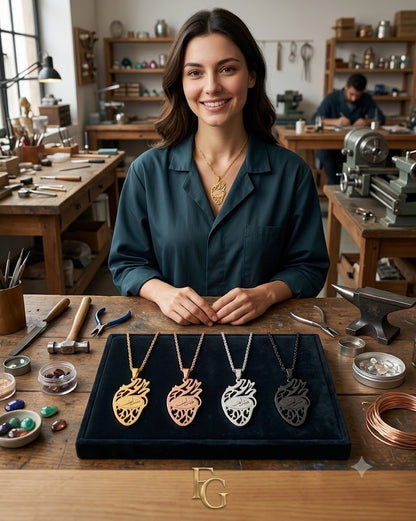 A luxurious and distinctive choice: the personalized "Beating Heart" necklace – designed by FG Jewellery